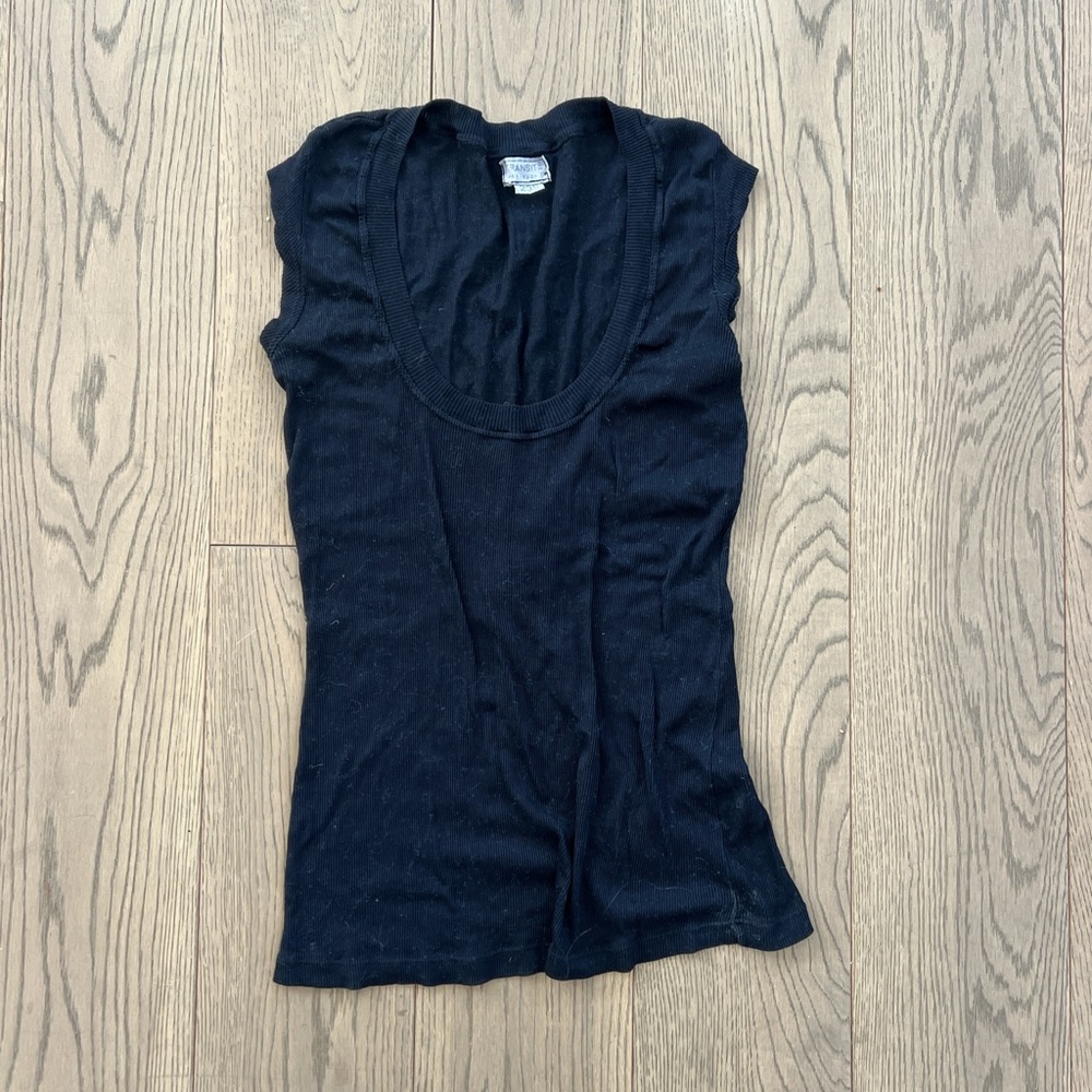 Transit Par-Such black cotton ribbed vintage 90’s muscle tank top size 3, US S-M